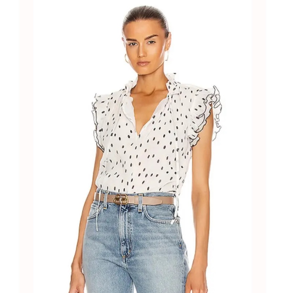 Ganni Pleated Georgette Top